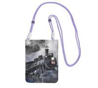 EdWal Steam Train Clouds Print Crossbody Bag For Women, Mini Phone Purses, Cute Phone Wallet, For Hiking Travel Gift