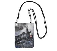 EdWal Steam Train Clouds Print Crossbody Bag For Women, Mini Phone Purses, Cute Phone Wallet, For Hiking Travel Gift