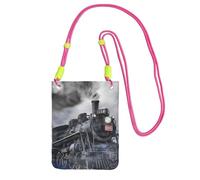 EdWal Steam Train Clouds Print Crossbody Bag For Women, Mini Phone Purses, Cute Phone Wallet, For Hiking Travel Gift