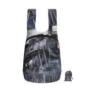 EdWal Steam Train Clouds Print Foldable Backpack Lightweight Hiking Bag Soft Travel Backpack Rucksack For Work And Gym