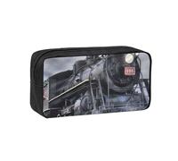 EdWal Steam Train Clouds Print Pen Organizer Bag Pouch Large Capacity Pencil Case with Zipper Durable Pen Case for Stationery