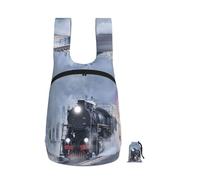 EdWal Steam Train Depart Sunset Print Foldable Backpack Lightweight Hiking Bag Soft Travel Backpack Rucksack For Work And Gym