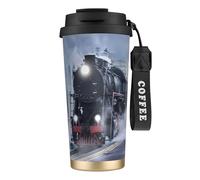 EdWal Steam Train Depart Sunset Print Insulated Stainless Steel Travel Coffee Mug,Coffee Cups with Lids, for Hot Cold Drinks