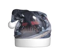 EdWal Steam Train Depart Sunset Print Plush Santa Hat, Christmas Hats For Adults, Cozy Holiday Headwear, For Christmas Parties