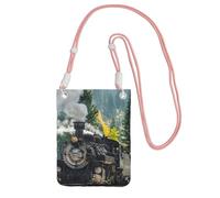 EdWal Steam Train Print Crossbody Bag For Women, Mini Phone Purses, Cute Phone Wallet, For Hiking Travel Gift