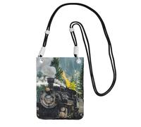 EdWal Steam Train Print Crossbody Bag For Women, Mini Phone Purses, Cute Phone Wallet, For Hiking Travel Gift