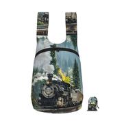EdWal Steam Train Print Foldable Backpack Lightweight Hiking Bag Soft Travel Backpack Rucksack For Work And Gym