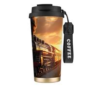EdWal Steam Train Print Insulated Stainless Steel Travel Coffee Mug,Coffee Cups with Lids, for Hot Cold Drinks