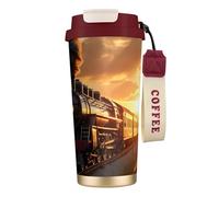 EdWal Steam Train Print Insulated Stainless Steel Travel Coffee Mug,Coffee Cups with Lids, for Hot Cold Drinks