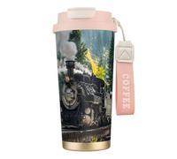EdWal Steam Train Print Insulated Stainless Steel Travel Coffee Mug,Coffee Cups with Lids, for Hot Cold Drinks