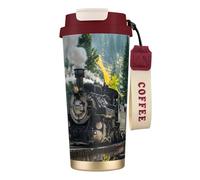 EdWal Steam Train Print Insulated Stainless Steel Travel Coffee Mug,Coffee Cups with Lids, for Hot Cold Drinks