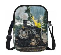Edwal Steam Train Print Small Crossbody Bag For Women Waterproof Phone Purse With Adjustable Strap For Travel Work