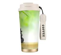 EdWal Stone Bamboo Print Insulated Stainless Steel Travel Coffee Mug,Coffee Cups with Lids, for Hot Cold Drinks