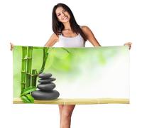 EdWal Stone Bamboo Print Spa Bath Towels 70cm X 140cm,Soft Quick Drying Beach Towels For Bathroom,Gym,Travel