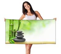 EdWal Stone Bamboo Print Spa Bath Towels 70cm X 140cm,Soft Quick Drying Beach Towels For Bathroom,Gym,Travel