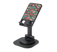 EdWal Streaky Bacon Pattern Print Adjustable Foldable Phone Stand,360 Rotating Cell Phone Holder For Desk,Travel Essentials