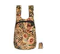 EdWal Striped Leopard Print Foldable Backpack Lightweight Hiking Bag Soft Travel Backpack Rucksack For Work And Gym
