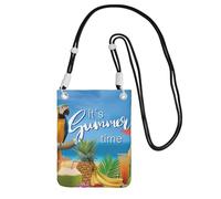 EdWal Summer Parrot Pineapple Bird Print Crossbody Bag For Women, Mini Phone Purses, Cute Phone Wallet, For Hiking Travel Gift