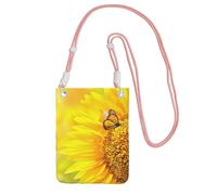 EdWal Sunflower Butterfly Sunny Print Crossbody Bag For Women, Mini Phone Purses, Cute Phone Wallet, For Hiking Travel Gift