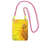 EdWal Sunflower Butterfly Sunny Print Crossbody Bag For Women, Mini Phone Purses, Cute Phone Wallet, For Hiking Travel Gift