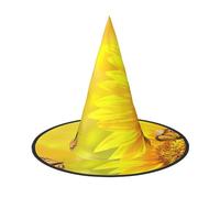 EdWal Sunflower Butterfly Sunny Print Halloween Witch Hat Costume Accessory Women Hats For Halloween Party Cosplay For Home, Yard,