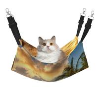 EdWal Sunset Hawaiian Palm Tree print Soft Sleeping Hammock Cat Hammock for Cage Hanging,Pet Hammock Bed Adjustable for Small Animals