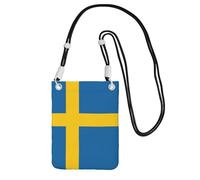 EdWal Swedish Flag Print Crossbody Bag For Women, Mini Phone Purses, Cute Phone Wallet, For Hiking Travel Gift
