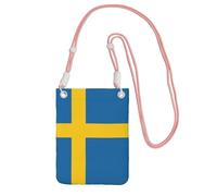 EdWal Swedish Flag Print Crossbody Bag For Women, Mini Phone Purses, Cute Phone Wallet, For Hiking Travel Gift