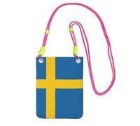 EdWal Swedish Flag Print Crossbody Bag For Women, Mini Phone Purses, Cute Phone Wallet, For Hiking Travel Gift