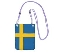 EdWal Swedish Flag Print Crossbody Bag For Women, Mini Phone Purses, Cute Phone Wallet, For Hiking Travel Gift
