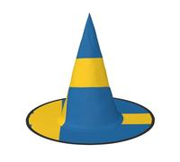 EdWal Swedish Flag Print Halloween Witch Hat Costume Accessory Women Hats For Halloween Party Cosplay For Home, Yard,