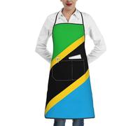 EdWal Tanzania Flag Print Kitchen Aprons, Apron For Cooking With Pocket, Unisex Chef Aprons For Men Women