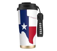 EdWal Texas State Flag Map Print Insulated Stainless Steel Travel Coffee Mug,Coffee Cups with Lids, for Hot Cold Drinks