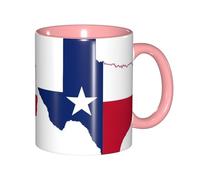 EdWal Texas State Flag Map Print Tea Cups with Handle, Ceramic Ceramic Mug for Tea and Coffee Gift for Women Microwave Safe