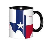 EdWal Texas State Flag Map Print Tea Cups with Handle, Ceramic Ceramic Mug for Tea and Coffee Gift for Women Microwave Safe