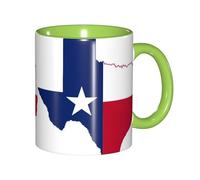 EdWal Texas State Flag Map Print Tea Cups with Handle, Ceramic Ceramic Mug for Tea and Coffee Gift for Women Microwave Safe