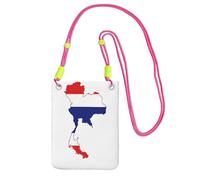 EdWal Thailand Flag Map Print Crossbody Bag For Women, Mini Phone Purses, Cute Phone Wallet, For Hiking Travel Gift