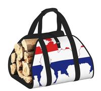 EdWal Thailand Flag Map Print Log Carrier Bag with Open Sides Wood Log Holder for Fireplace Tote Bag Fireplace Accessory