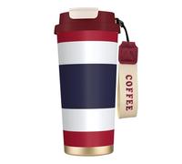 EdWal Thailand Flag Print Insulated Stainless Steel Travel Coffee Mug,Coffee Cups with Lids, for Hot Cold Drinks