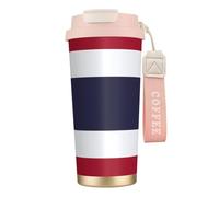 EdWal Thailand Flag Print Insulated Stainless Steel Travel Coffee Mug,Coffee Cups with Lids, for Hot Cold Drinks