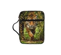 EdWal Tiger in The Jungle Print Bible Case Cosmetic Bag with Sturdy Handle Wash Bag Tablet Sleeve Small Tool Bag for Books