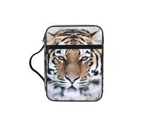 EdWal Tiger Print Bible Case Cosmetic Bag with Sturdy Handle Wash Bag Tablet Sleeve Small Tool Bag for Books