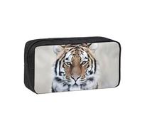 EdWal Tiger Print Pen Organizer Bag Pouch Large Capacity Pencil Case with Zipper Durable Pen Case for Stationery