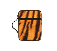 EdWal Tiger Striped Pattern Print Bible Case Cosmetic Bag with Sturdy Handle Wash Bag Tablet Sleeve Small Tool Bag for Books
