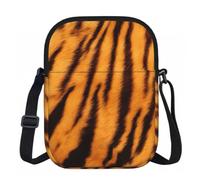 Edwal Tiger Striped Pattern Print Small Crossbody Bag For Women Waterproof Phone Purse With Adjustable Strap For Travel Work
