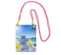 EdWal Tropical Flower And Zen Stone Print Crossbody Bag For Women, Mini Phone Purses, Cute Phone Wallet, For Hiking Travel Gift