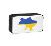 EdWal Ukraine Flag Map Print Pen Organizer Bag Pouch Large Capacity Pencil Case with Zipper Durable Pen Case for Stationery