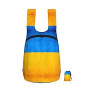 Edwal Ukrainian Flag Print Foldable Backpack Lightweight Hiking Bag Soft Travel Backpack Rucksack For Work And Gym