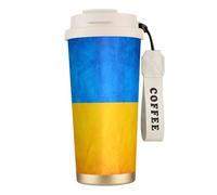 EdWal Ukrainian Flag Print Insulated Stainless Steel Travel Coffee Mug,Coffee Cups with Lids, for Hot Cold Drinks