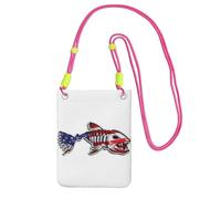 EdWal Usa Bone Fish Print Crossbody Bag For Women, Mini Phone Purses, Cute Phone Wallet, For Hiking Travel Gift
